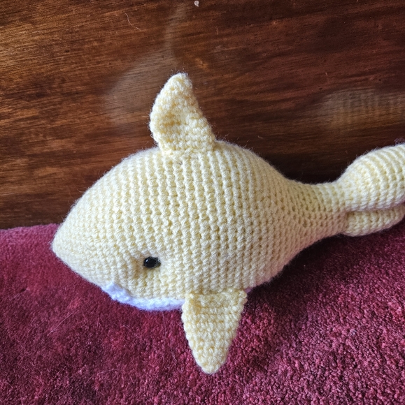 Crochet Yellow Shark Amigurumi Doll - Picture 4 of 11